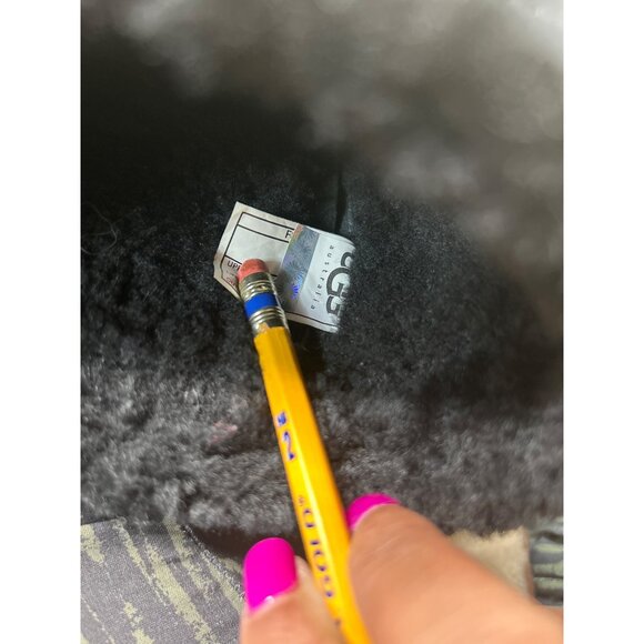 US7 UGG Leather Fold Over Shearling Lined Boots Vibram Sheepskin Waterproof - Picture 8 of 8